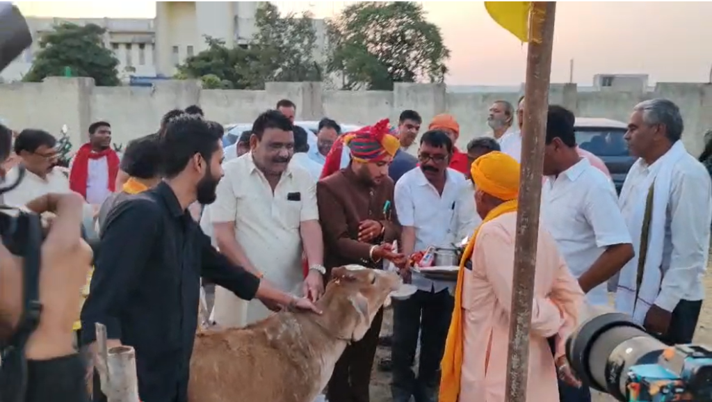 विवाह से पहले गऊ माता का 'छप्पन भोग',